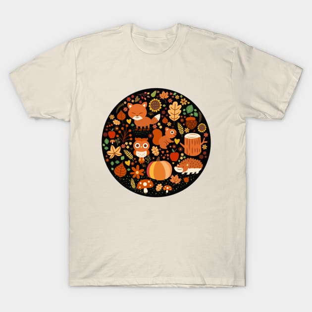 Autumn Forest Party T-Shirt by LittleBunnySunshine